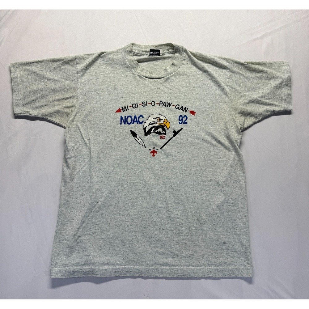 Vintage Screen Stars Best T Shirt Mens XL‎ Gray BSA Order of the Arrow NOAC 92